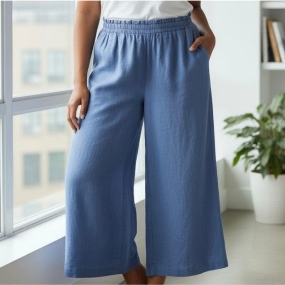 NWOT | New York & Company  | Blue Wide-Leg Linen Pants | Size XXL TALL
